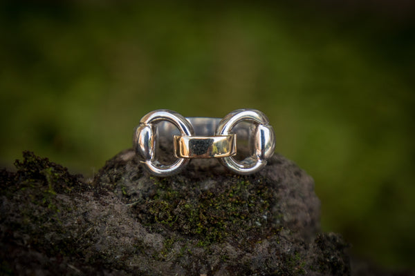 Snaffle Bit Link Ring - 9ct Gold