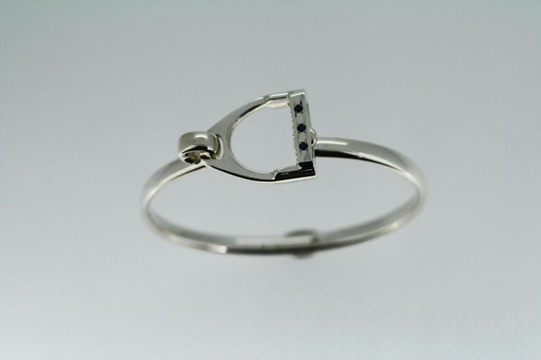 Stirrup Bangle - Sterling Silver - Sapphires