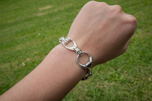 Snaffle Bit and Stirrup Bracelet - Sapphires