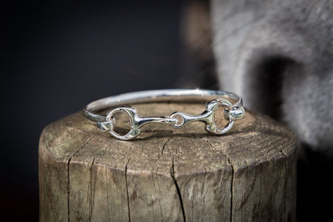 Snaffle Bit Bangle - Sterling Silver - Medium