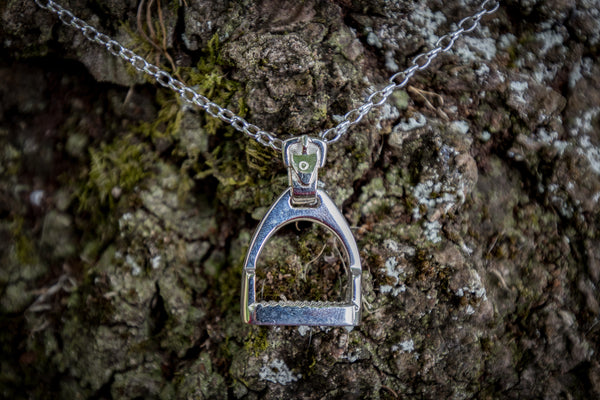 Stirrup Pendant - Sterling Silver - Large Plain